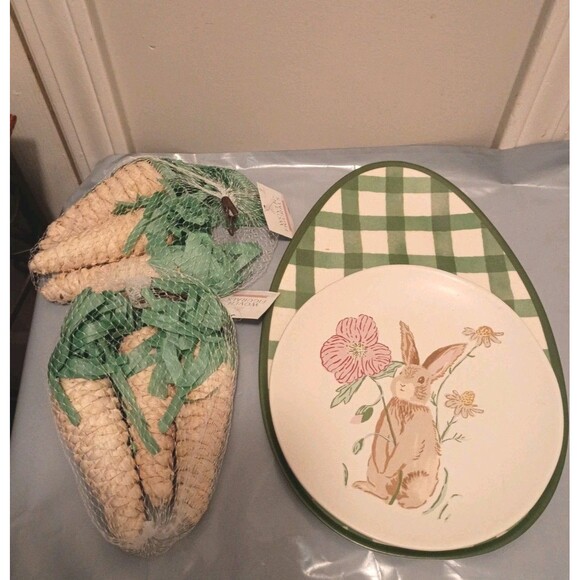 Other - Target Bullseye Easter Decor Bundle Platter, Plate, And Carrots